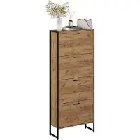 Vicco Folda Schoenklaprek – 63 x 152.5 cm met 4 gesloten compartimenten Goldkraft eik/zwart