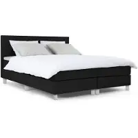Maxi Owen Boxspring 120x200 cm - Gestoffeerde Boxspring met Matras - Bed - Zwart - Tweepersoonsbed
