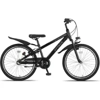 Altec Attack - Allroad Kinderfiets - Jongensfiets - Mountainbike - 24 inch - 3 versnellingen - Zwart
