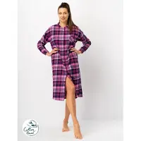 Key Warm Flanellen Dames Nachthemd Roze Blauw LND 490 38 / M