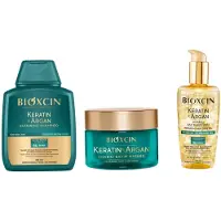 Bioxcin Keratin & Argan - Haarverzorgingsset - Shampoo, Olie & Haarmasker - 675ml