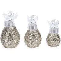 Goodwill Kerstengel-Engel-Waxinelichthouder Zilver Glas H 20 cm Voordeelaanbod Set van 3 stuks