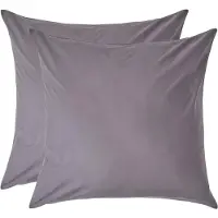 Homescapes Kussensloop 80x80 cm Set van 2 – Donkergrijs – 100% Egyptisch Perkal Katoen – 200 TC