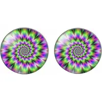 Charme Bijoux Clip oorbellen- paars- groen- 2 cm- geen gaatje-