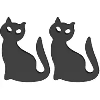 Charme Bijoux Oorbellen -RVS -Zwart -Poes -12 mm-