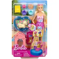 Barbie family puppy pool party