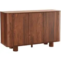 Oviala - Moderne rechthoekige buffetkast met 3 deuren L120 cm donker hout - Dario