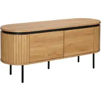 Oviala - Rechthoekige tv-kast met 2 deuren L120 cm licht houtlook - Hemera