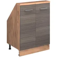 Vicco R-Line Keukenkast voor schuine wand – 60 cm met 2 deuren Edel grijs/gouden eik