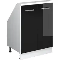 Vicco R-Line Keukenkast voor schuine wand – 60 cm met 2 deuren Zwart hoogglans