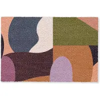 MuchoWow Deurmat 90x60 cm - Droogloopmat Vormen - Abstract - Kleuren - Vierkant - Mat voor binnen - Schoonloopmat - Deurmatten met print