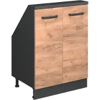 Vicco R-Line Keukenkast voor schuine wand – 60 cm met 2 deuren Eik goud/antraciet