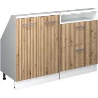Vicco R-Line Keukenkast voor schuine wand – 120 cm Set van 2 Artisanaal eiken/wit