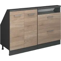 Vicco R-Line Keukenkast voor schuine wand – 120 cm Set van 2 Sonoma/antraciet