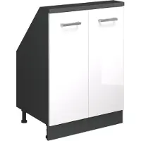 Vicco R-Line Keukenkast voor schuine wand – 60 cm met 2 deuren Wit hoogglans/antraciet