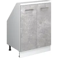 Vicco R-Line Keukenkast voor schuine wand – 60 cm met 2 deuren Beton/Wit
