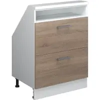 Vicco R-Line Keukenkast voor schuine wand – 60 cm met 2 laden Sonoma/Wit