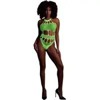 Ouch! Glow in the Dark Body met Griekse halslijn - Groen