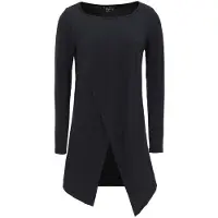 Forplay Shirt met lange mouwen - Long Asymmetric Longsleeve - S tot XXL - voor Vrouwen - zwart - Maat XXL
