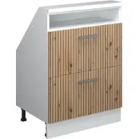 Vicco R-Line Keukenkast voor schuine wand – 60 cm met 2 laden Artisanaal eiken/wit