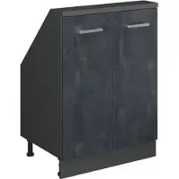Vicco R-Line Keukenkast voor schuine wand – 60 cm met 2 deuren Zwart beton/antraciet