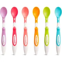 Munchkin kinderbestek Set van 6 lepels - Soft Spoons 6 Baby - Kinder Lepeltjes - Zachte Tuit - Baby Bestek - Per 6 Stuks - Vanaf 3 Maanden