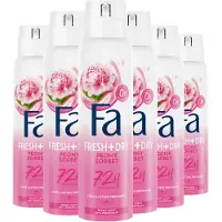 Fa Deodorant - Sweet Rose - Zoete Geur van Pioenrozen en Frambozen - Langdurige Bescherming - Huidvriendelijk - Voordeelverpakking - 6x 150ml