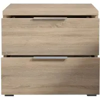 Pol-Power bijzetmeubel nachtkastje 2 laden materiaal hout decoratief folie 46x43x42 cm