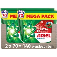 Ariel 2x 4in1 Wasmiddel Pods Ultra Vlekverwijderaar 70 Stuks