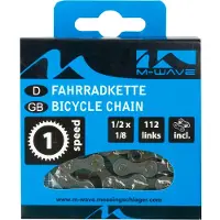 Shimano M-wave ketting single speed, 1/2x1/8 112l grijs/bruin (hangverpakking)