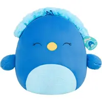 Squishmallows - Large Plush 40cm Priscilla - Blue Peacock W/Closed Eyes and Fuzzy Belly