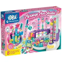 Clementoni iDea - Pennen Creatiestudio - Knutselpakket vol Accessoires - Message Glitterpennen - Het Creatieve Cadeautje - Vanaf 6 jaar