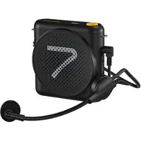 7Ryms Presentatie-speaker met bedrade headset - zwart