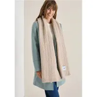 Cecil Dames Gebreide sjaal met textuur - Beige - One size