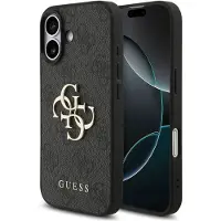 GUESS 4G Metal Logo Backcover voor de Apple iPhone 17 - Zwart