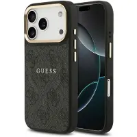 GUESS Classic 4G Logo Backcover met MagSafe voor de Apple iPhone 17 Pro - Zwart