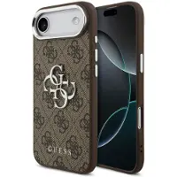 GUESS 4G Metal Logo Backcover voor de Apple iPhone Air - Silver Edge - Brown