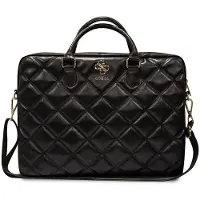 GUESS PU Gegraveerde 4G Metalen Logo Computertas 15/16 - zwart (16"), Laptoptas, Zwart