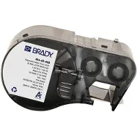Brady M4-49-498 herpositioneerbare vinylweefsel labels zwart op wit 25,4 mm x 25,4 mm (origineel)