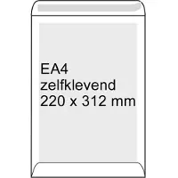 Raadhuis bordrug envelop - 220x312mm - EA4 - wit - met plakstrip - 100 stuks