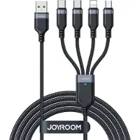 JOYROOM Multi-Use 3.5A 4-in-1 Kabel - 2x Type C naar Type-C en 1x Naar Lightning en Micro-USB - 1,2 m - Zwart