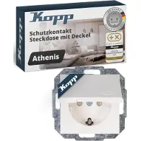 Kopp Athenis wandcontactdoos RA m/deksel KV inbouw Glanzend wit