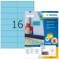 Herma Gekleurde etiketten, A4, 105 x 37 mm, blauw, permanent hechtend