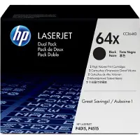 HP 64X (CC364XD) Toner 2x Zwart Hoge capaciteit - Multipack