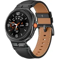 Strap-it Luxe leren bandje met gespsluiting - horlogeband leer geschikt voor Samsung Galaxy Watch 9 (40/44mm) / Watch 8 (40/44mm) / 8 Classic (46mm) - zwart