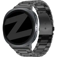 Bandz Stalen schakel band 'Classic' - Hoogwaardig RVS bandje geschikt voor Samsung Galaxy Watch 9 (40/44mm) / Watch 8 (40/44mm) / 8 Classic (46mm) - inclusief inkortset (zwart)