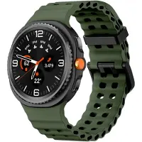 Strap-it Ocean siliconen bandje met gespsluiting geschikt voor Samsung Galaxy Watch 9 (40/44mm) / Watch 8 (40/44mm) / 8 Classic (46mm) - legergroen