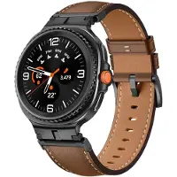 Strap-it Luxe leren bandje met gespsluiting - horlogeband leer geschikt voor Samsung Galaxy Watch 9 (40/44mm) / Watch 8 (40/44mm) / 8 Classic (46mm) - bruin