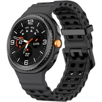 Strap-it Ocean siliconen bandje met gespsluiting geschikt voor Samsung Galaxy Watch 9 (40/44mm) / Watch 8 (40/44mm) / 8 Classic (46mm) - donkergrijs/zwart