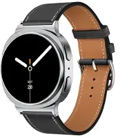 Strap-it Classic leren bandje met gespsluiting geschikt voor Samsung Galaxy Watch 9 (40/44mm) / Watch 8 (40/44mm) / 8 Classic (46mm) - zwart